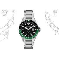Emporio Armani Men/'s Watch GMT Dual Time, Stainless Steel, AR11589