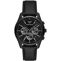 Emporio Armani Men/'s Watch Chronograph, Black Stainless Steel, AR11583