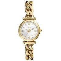 Fossil Women/'s Watch Carlie Three-Hand, Gold-Tone Stainless Steel, ES5329
