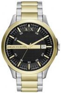 Armani Exchange Men/'s Watch Three-Hand Date, Two-Tone Stainless Steel, AX2453