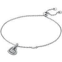 Michael Kors Sterling Silver Pav££ Heart Charm Bracelet