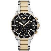 Emporio Armani Men'S World Explorer Solar-Powered Chronograph Stainless Steel Watch Ar11680 - 2-Tone