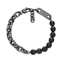 Armani Exchange Men/'s Stainless Steel with lobster clasp closure necklace, Dark Silver