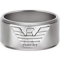 Emporio Armani Men'S Stainless Steel Eagle Logo Ring, Egs3166040 - Silver
