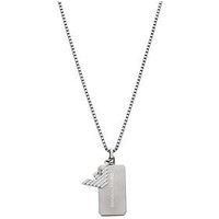 Emporio Armani Men/'s Silver-Tone Stainless Steel Necklace, EGS3167040