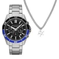 Armani Exchange Silver Mens Chronograph Watch Spencer AX7166SET