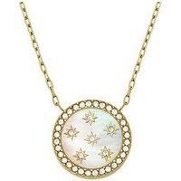 FOSSIL Women/'s gold tone Stainless Steel with lobster clasp closure Round pendant necklace