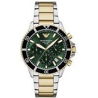 Emporio Armani Men'S World Explorer Solar-Powered Chronograph 2-Tone Stainless Steel Watch Ar11695