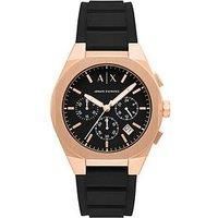 Armani Exchange Men'S Sync Chronograph Silicone Watch, Ax4190 - Black