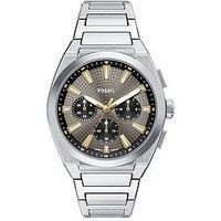 Fossil Everett Watch for Men, Quartz Chronograph Movement with Stainless Steel or Leather Strap