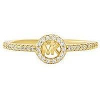 Michael Kors 14K Gold-Plated Sterling Silver PavÉ Logo Ring