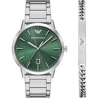 Emporio Armani Three-Hand Stainless Steel Watch And Bracelet Set