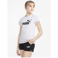 Puma Essentials Logo T-Shirt & Short Girls Summer Set White/Black