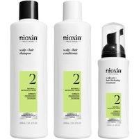 Nioxin Scalp + Hair Thickening System 2 Kit - Hair Thickening System for Natural Hair with Progressed Thinning - Shampoo, Conditioner & Scalp Treatment (300+300+100ml)