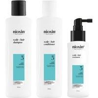 Nioxin Scalp + Hair Thickening System 3 Kit - Hair Thickening System for Coloured Or Dry Damaged Hair with Light Thinning - Shampoo, Conditioner & Scalp Treatment (300+300+100ml)