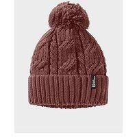 Jack Wolfskin Pompom Beanie Hat, Mineral Red, Standard Size