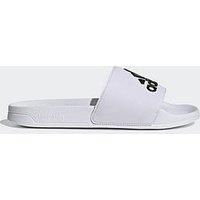 adidas Unisex Adilette Shower Slides Logo, Cloud White/Core Black, 12 UK