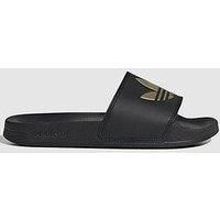 adidas Women/'s Adilette Lite W Slides, Core Black Core Black Matte Gold, 8 UK