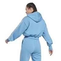 Reebok Womens Tape Pack Cropped Full-Zip Hoodie - Blue / Small - S Regular