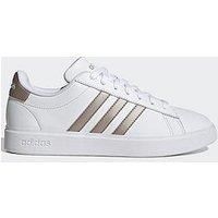 adidas Women/'s Grand Court 2.0 Sneaker, Ftwr White Platin Met Platin Met, 4 UK