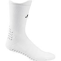 adidas Unisex Football GRIP Printed Cushioned Crew Performance Socks, White/Black, 6.5-8