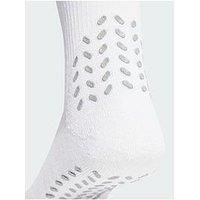 adidas Unisex Football GRIP Printed Cushioned Crew Performance Socks, White/Black, 4.5-6