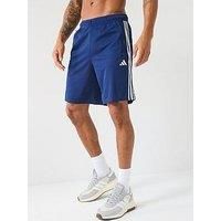 adidas Men Train Essentials Piqué 3-Stripes Training Shorts, S Dark Blue/White