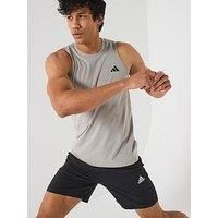 adidas Men/'s Train Essentials Feelready Training Sleeveless Tee, Medium Grey Heather/White/Black, L
