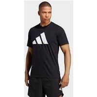 adidas Men/'s Tr-ES Fr Logo T T-Shirt, Black/White, L