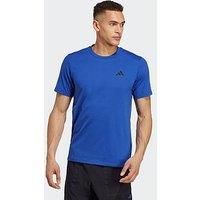 adidas Men/'s Train Essentials Feelready Training Tee, Semi Lucid Blue/Black, L