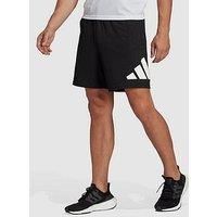 adidas Men/'s Essentials Logo Training Shorts, Black/White, S 7 inch