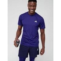 adidas Men/'s Essentials Training T-Shirt, Dark Blue/White, L
