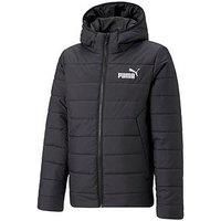 Puma Unisex Essentials Hooded Padded Jacket - Black