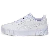 PUMA Carina 2.0 Jr Sneaker, White White Silver, 3 UK