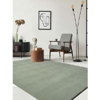 The Carpet Relax - Modern Rug, Fluffy, Short Pile, Non-Slip Underside, Washable up to 30°C, Super-Soft, Fur Look, Green Green Rectangle 140 x 200cm