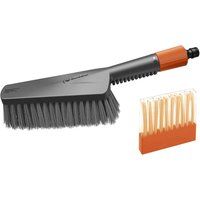 Gardena Cleansystem Wash Set with Hand-Held Brush M Soft: Wet Cleaning Brush for Smaller, Sensitive Surfaces, with Water-Flow Regulation, incl. soap Sticks for Effective Washing (18863-20)