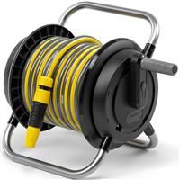Kärcher Hose Carrier HR 2.10 Set: Complete Set for Comfortable Watering, 10 m Kärcher Garden Hose, Couplings, Tap Adapter and Syringe, Black