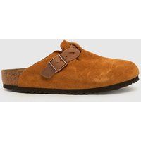 BIRKENSTOCK boston braided clog sandals in tan