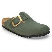 Birkenstock Boston Big Buckle Nubuck Leather Clog - Thyme