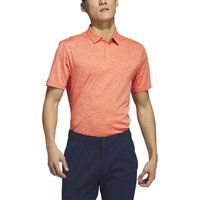 adidas Textured Jacquard Golf Polo Shirt - coral fusion - L
