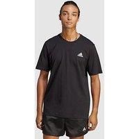 adidas Men/'s Essentials Single Jersey Embroidered Small Logo T Shirt, Black, S UK