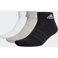 adidas Unisex Kids Cushioned Sportswear Ankle Socks 6 Pairs, Medium Grey Heather/White/Black, 7-8 Years