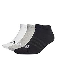 adidas Unisex Thin and Light Sportswear 3 Pairs Low-Cut Socks, Medium Grey Heather/White/Black, M