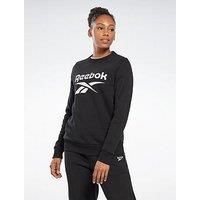 Reebok Womens Training Identity Big Logo Fleece Crew - Black