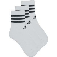 adidas Unisex 3 Stripes Crew Socks, White/Black, M