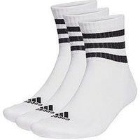adidas Unisex 3 Stripes Ankle Socks, White/Black, XS