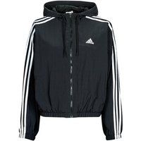 Adidas Women/'s Essentials 3-Stripes Woven Windbreaker Jacket,Black/White