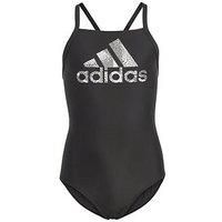 Adidas HS2213 Big Logo Suit Swimsuit Girl/'s Black/White 3-4A