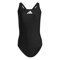 adidas Women/'s 3 Bar Logo Swimsuit, Black/White, 6