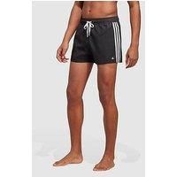 adidas Men/'s 3 Stripes Swim Shorts, Black/White, XXL